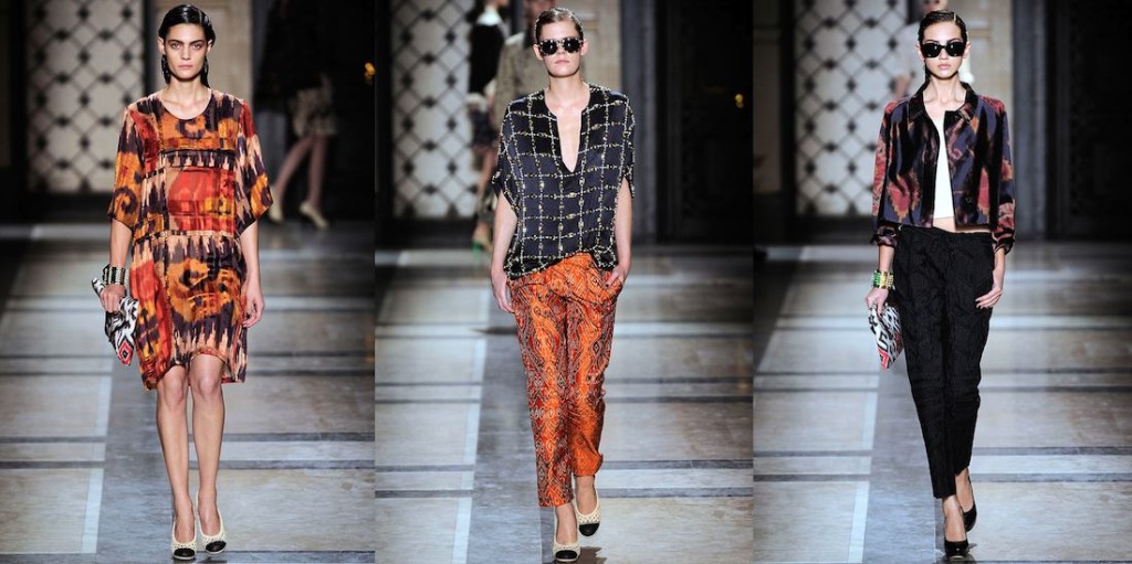 A bright Uzbek print appeared simultaneously and very effectively in the Dries Van Noten spring – summer 2010 collections.