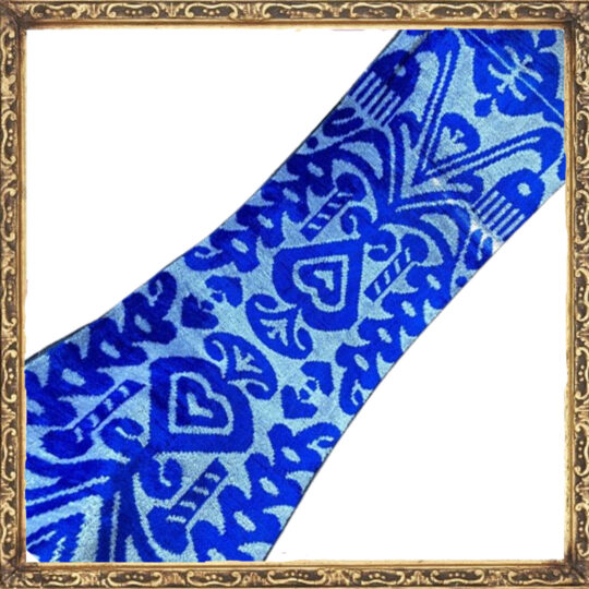 Bright Blue Ikat Velvet