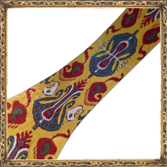 An oriental ikat design fabric