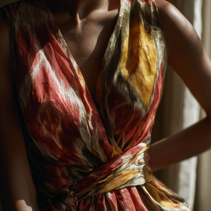 luxuriöses Ikat-Kleid