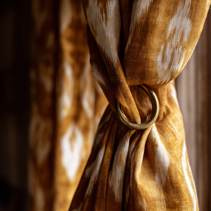 rideaux en soie ikat