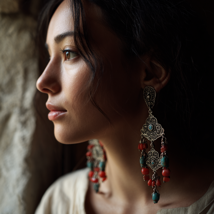 pendientes étnicos uzbekos