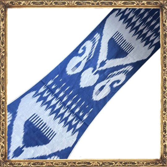 Ikat Motif Bleu Blanc