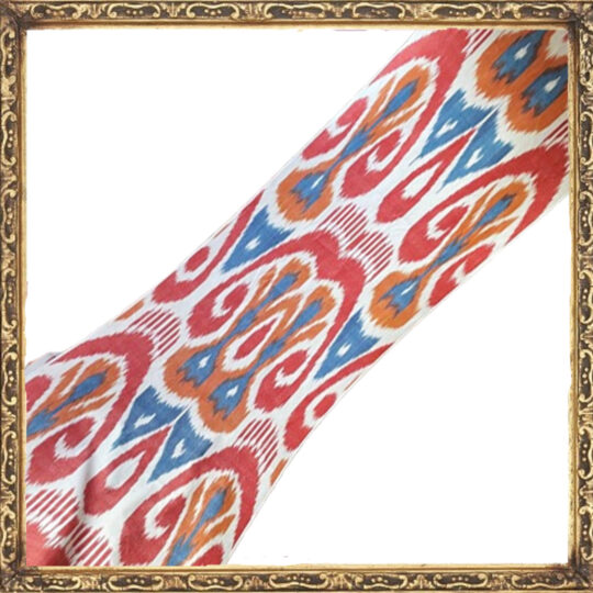 Tessuto Cotone Ikat Arancione