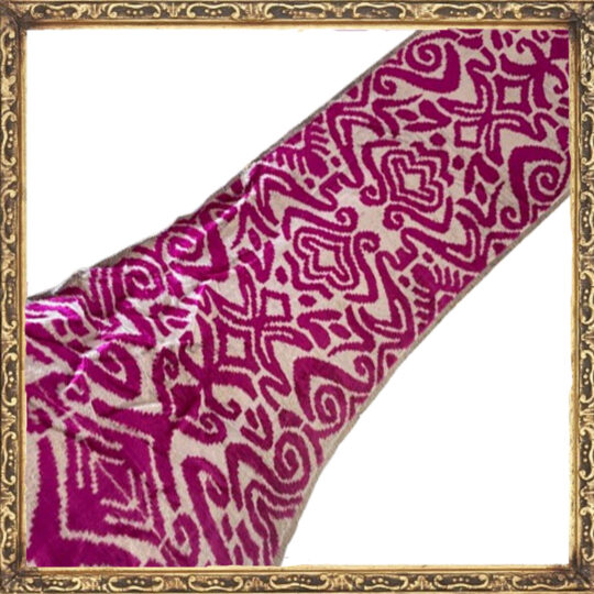 Velours Ikat Magenta et Beige