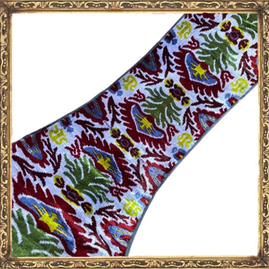 Velours Ikat Multicolore Vert