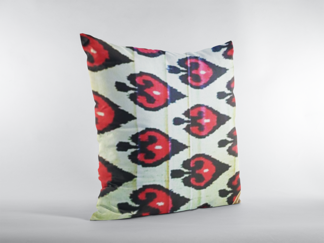 Oreillers ikat rouge