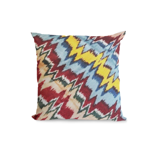 Multicolored Ikat pillow