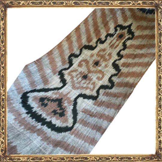 Beige-Black Ikat Fabric