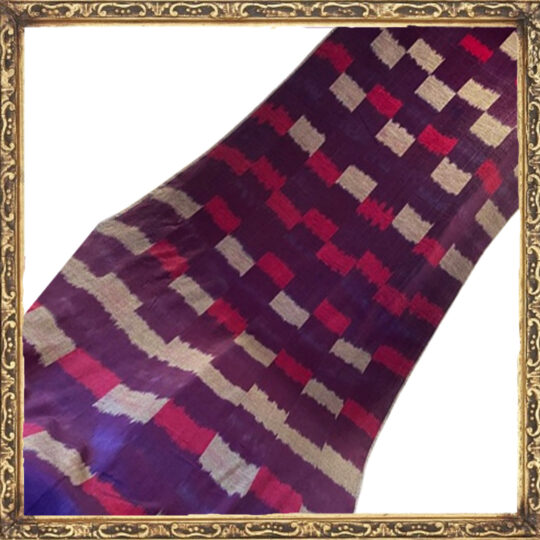 Purple Red Ikat Fabric