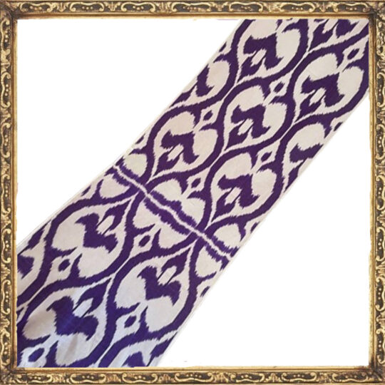 Purple-White Ikat Fabric