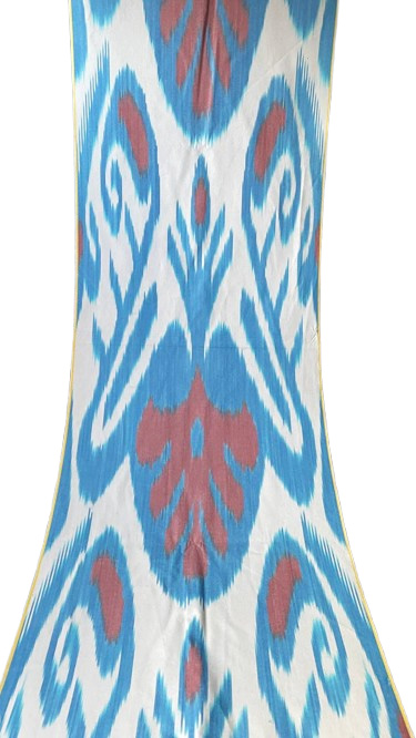 Burgundy Diamond Grey Ikat Fabric
