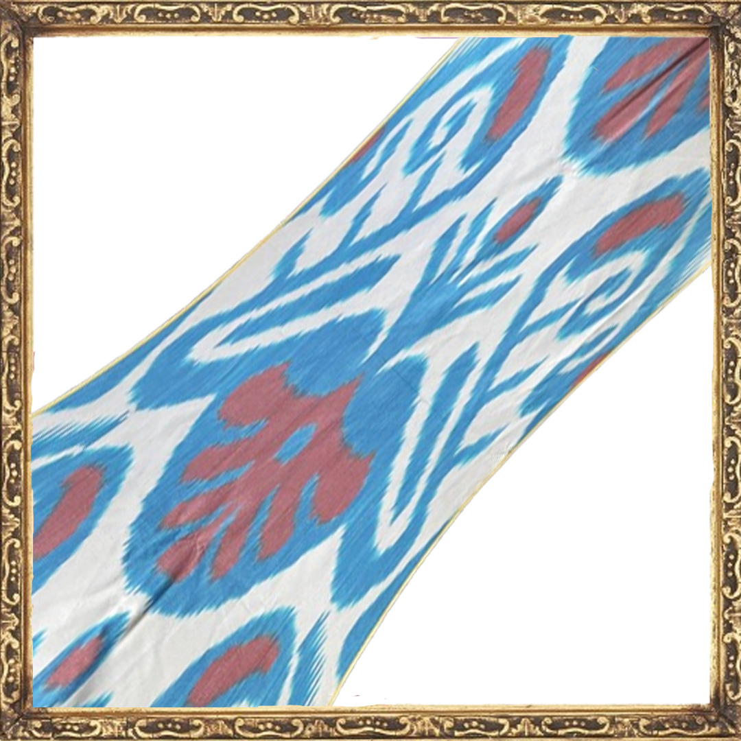 Burgundy Grey Diamond Ikat Fabric