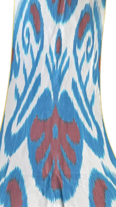 Fabric Ikat Burgundy Grey Diamond