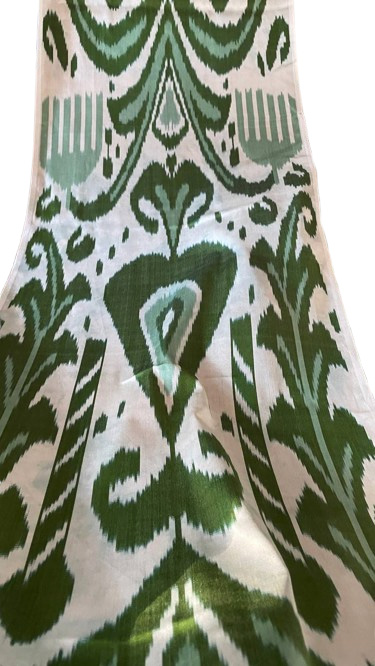 Grüner Stoff Ikat botanischer üppig