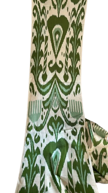 Ikat Stoff grüner botanischer natürlich