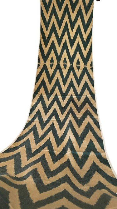 Ikat Verde Beige Tessuto