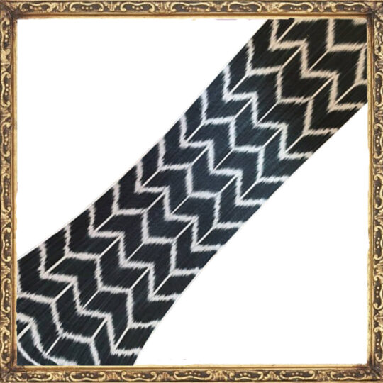 Klassischer Schwarzer Weißer Ikat Stoff