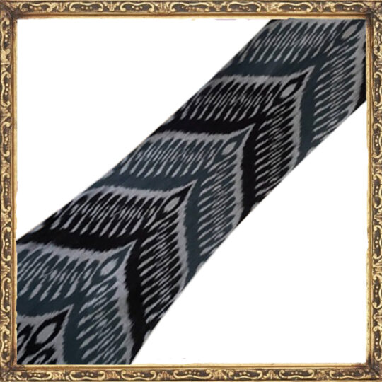 Tessuto Ikat Chevron Nero Grigio