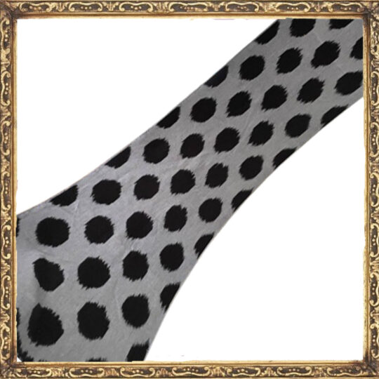 Tessuto Ikat Pois Nero Bianco