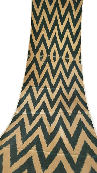 Tessuto Verde Beige Ikat
