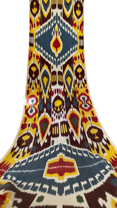 Textile ikat figured handcrafted