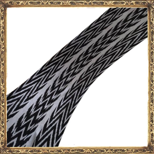 Tissu Ikat Zigzag Noir Blanc