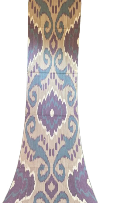 Tissu Zigzag Contraste Élevé Ikat