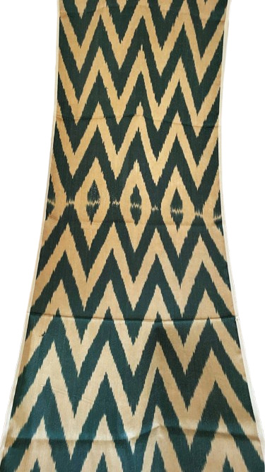 Verde Beige Ikat Tessuto