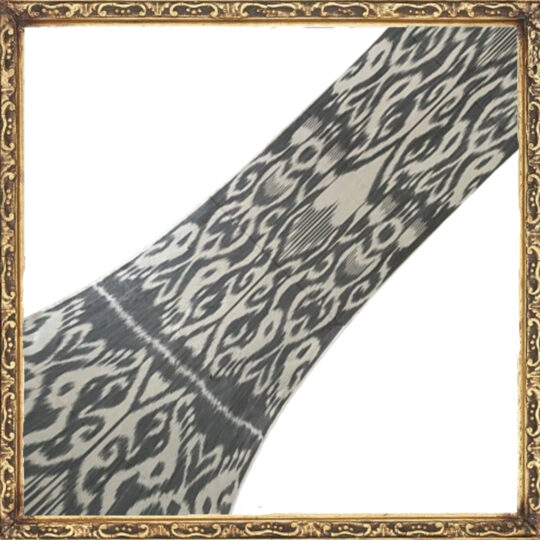 White Abstract Motif Ikat Fabric