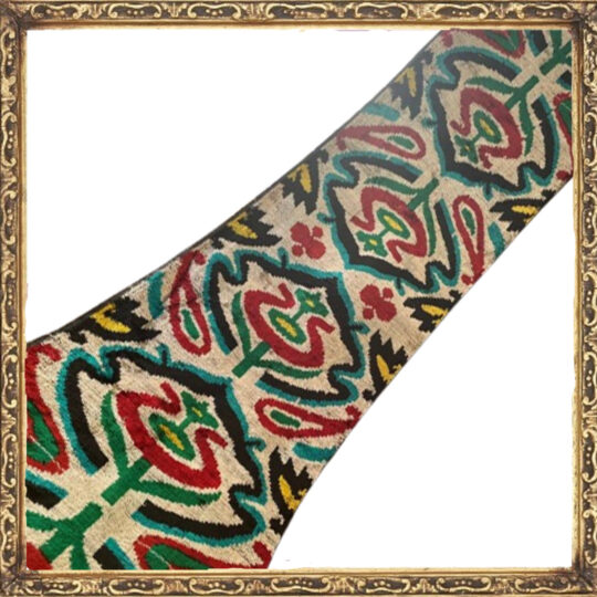 Multicolor Ikat Velvet Fabric