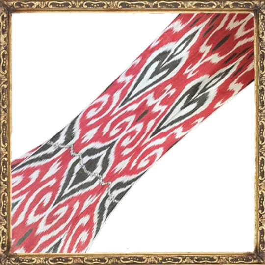 Red black ikat fabric