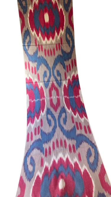 Ruby blue ikat cloth