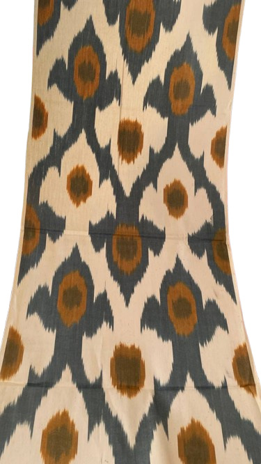 Stoffa ikat occhio nocciola