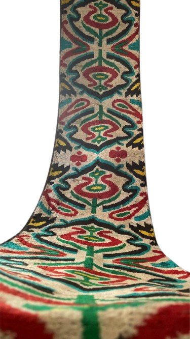 Terciopelo Ikat Multicolor para Cortinas