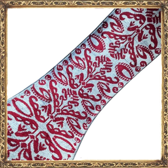 Terciopelo Ikat Rubí Escarchado