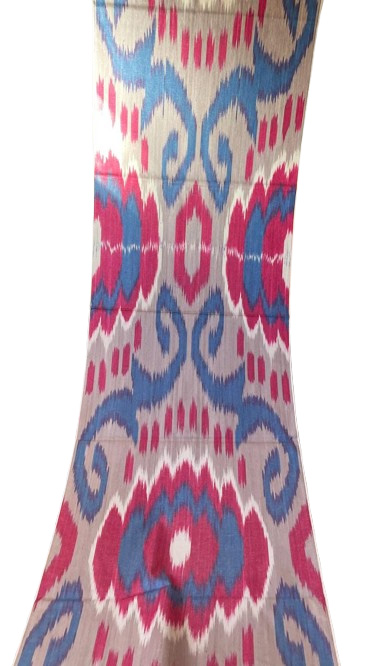 Textile ikat rubis bleu