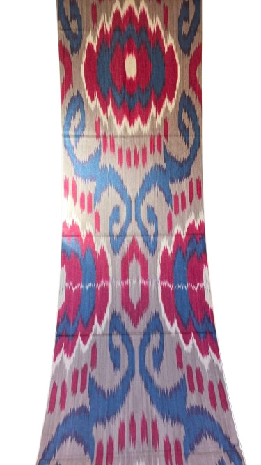 Tissu ikat rubis bleu