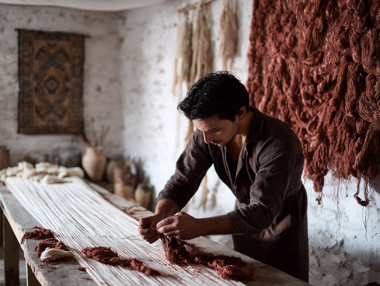 Central Asian hand dyed fibers