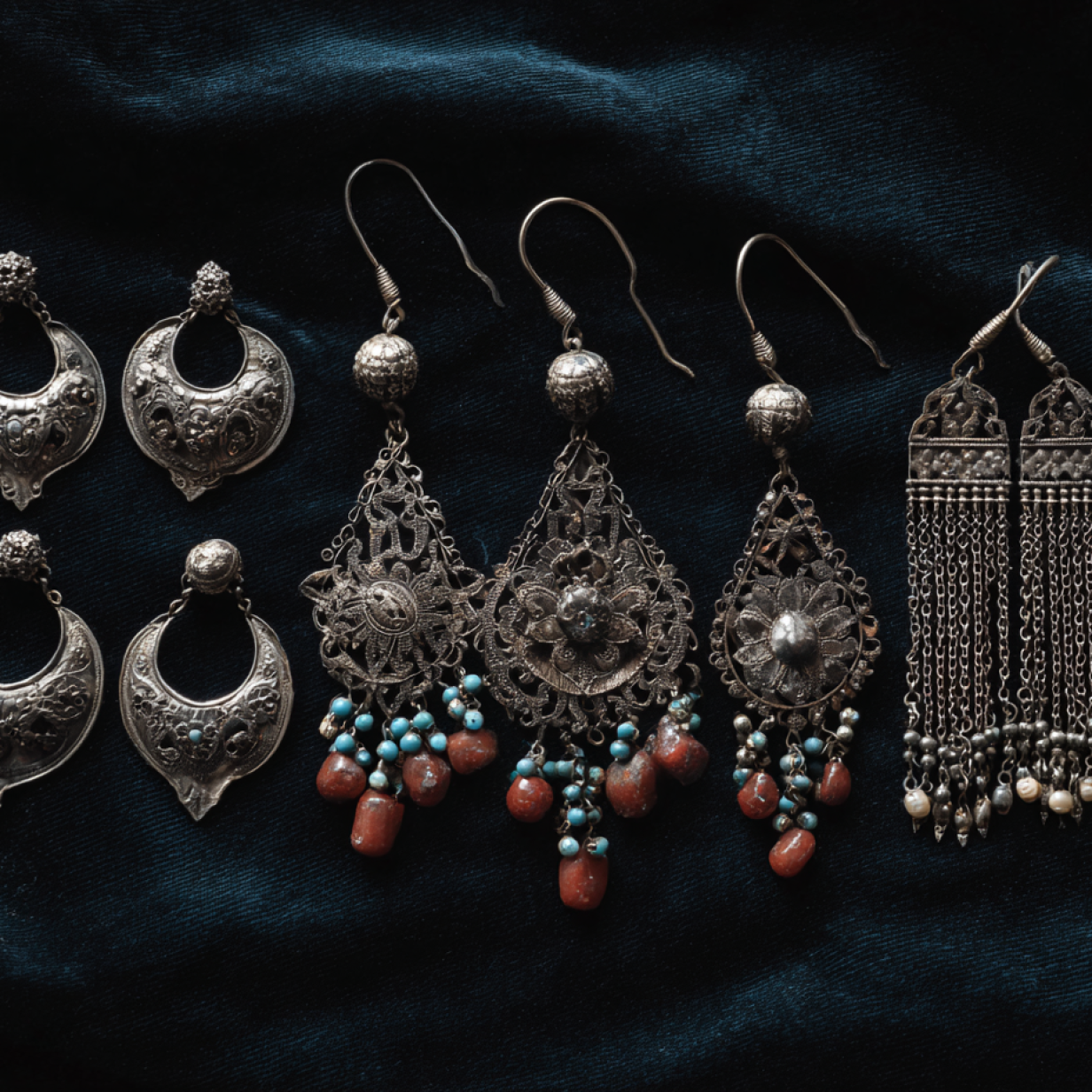 ethnic uzbek earrings